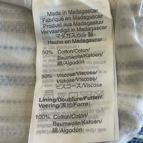 J Crew Mercantile Striped  Blue & White Viscose Cotton Ruffle Short Skirt Sz M N - Picture 4 of 7